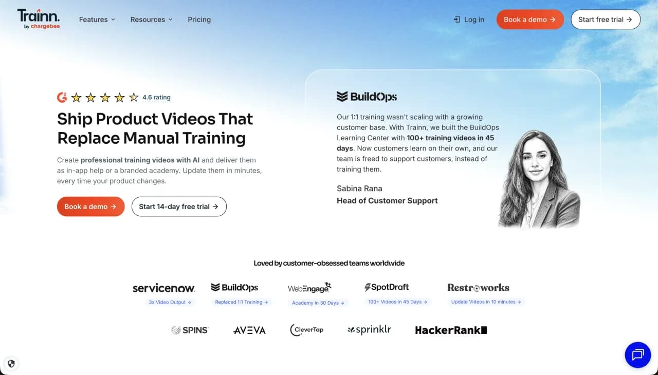 Trainn product homepage