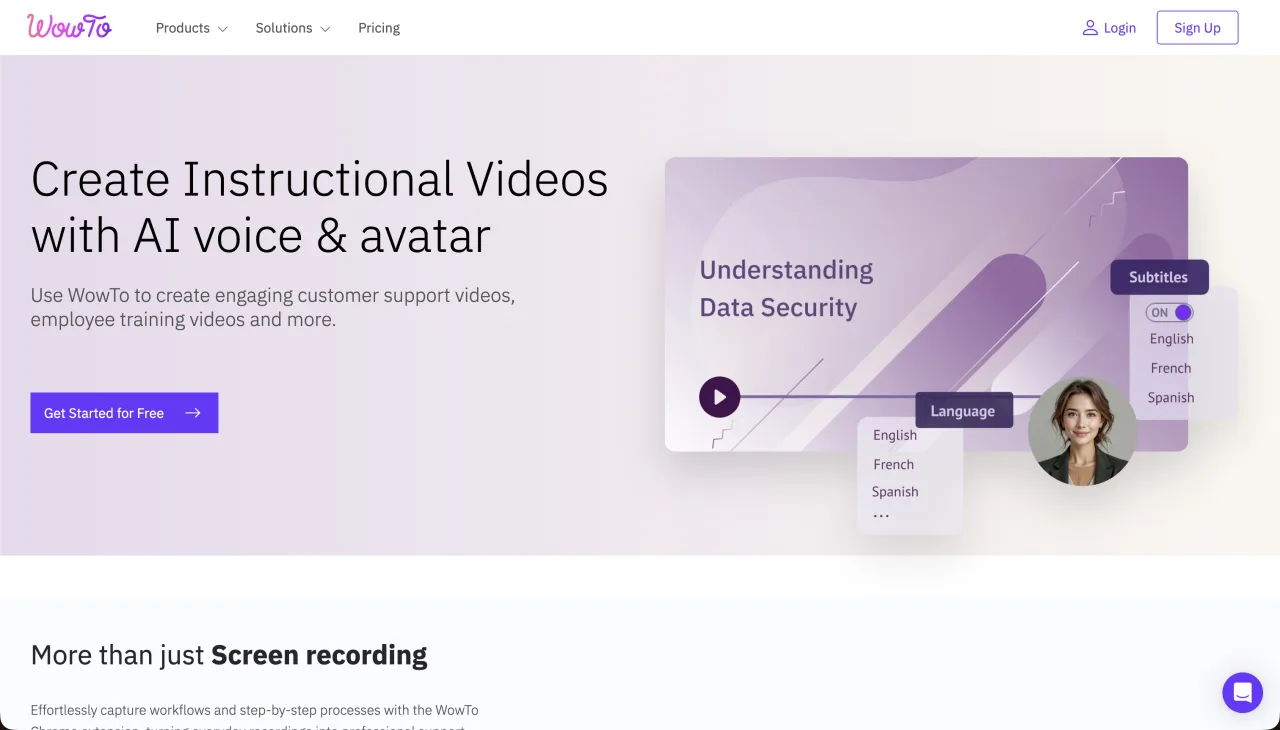 WowTo product homepage